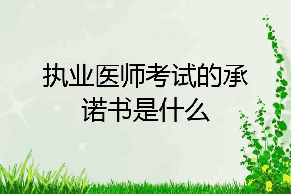 执业医师考试的承诺书是什么