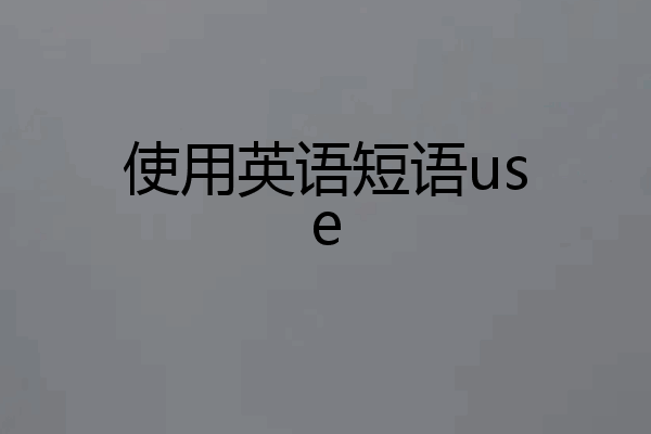 使用英语短语use