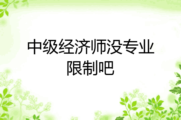 中级经济师没专业限制吧