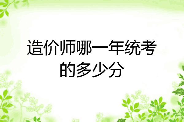 造价师哪一年统考的多少分