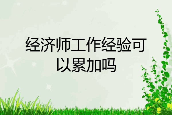 经济师工作经验可以累加吗