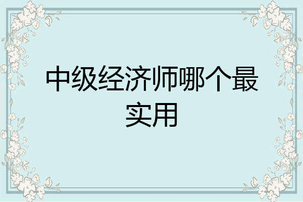 中级经济师哪个最实用