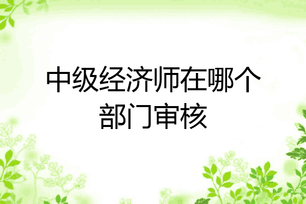 中级经济师在哪个部门审核