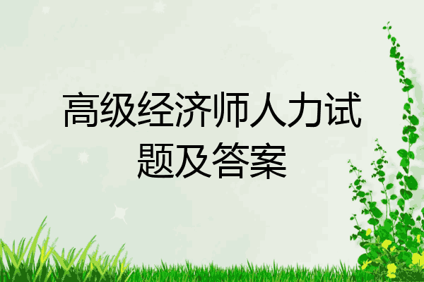 高级经济师人力试题及答案