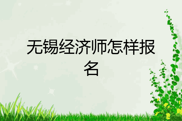 无锡经济师怎样报名