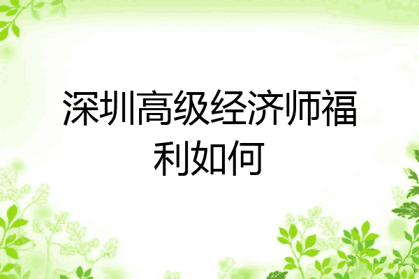 深圳高级经济师福利如何