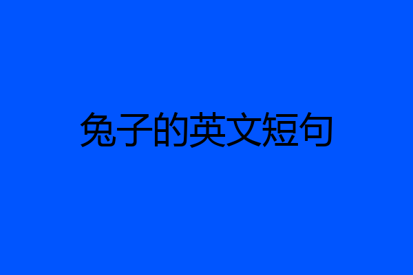 兔子的英文短句