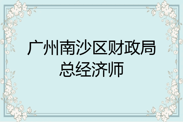 广州南沙区财政局总经济师