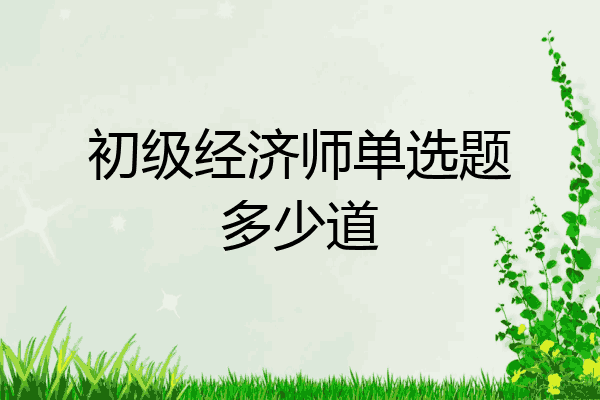 初级经济师单选题多少道