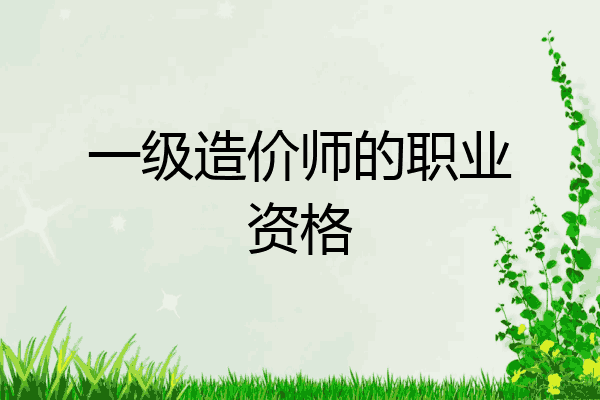 一级造价师的职业资格