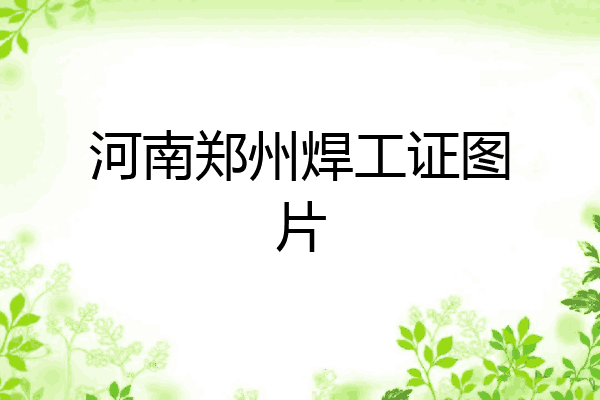 河南郑州焊工证图片