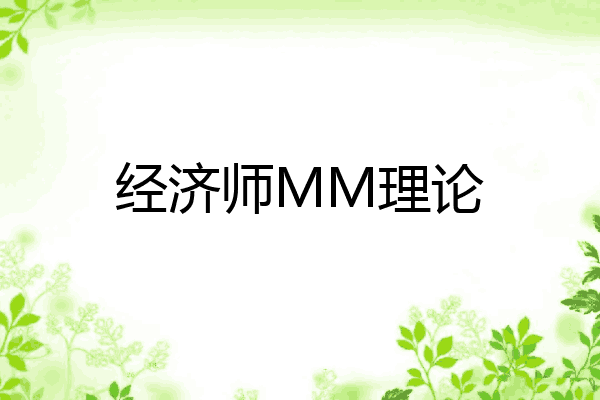 经济师MM理论