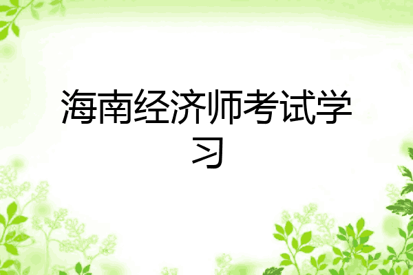 海南经济师考试学习