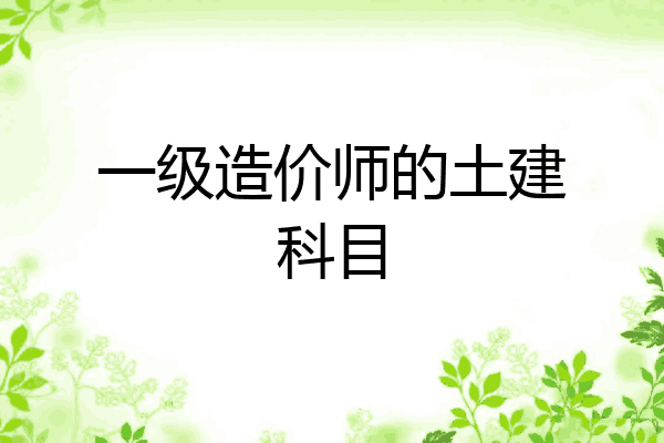 一级造价师的土建科目