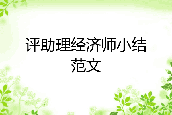 评助理经济师小结范文