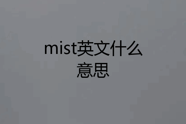 mist英文什么意思