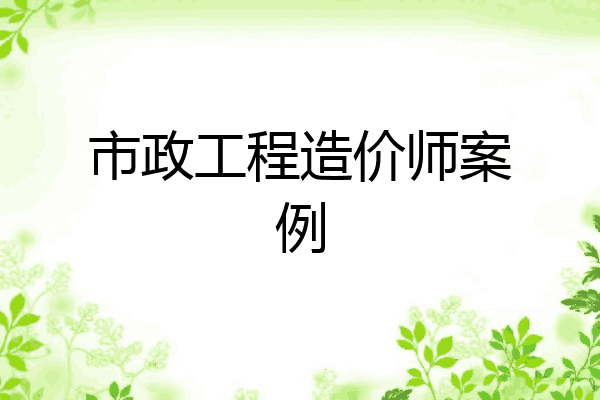 市政工程造价师案例