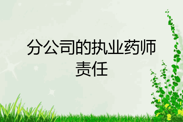 分公司的执业药师责任