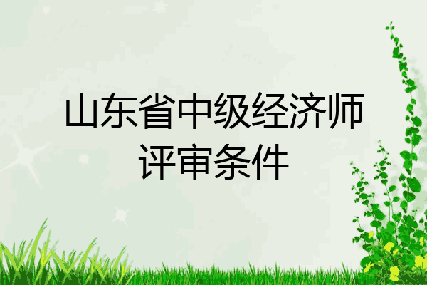 山东省中级经济师评审条件