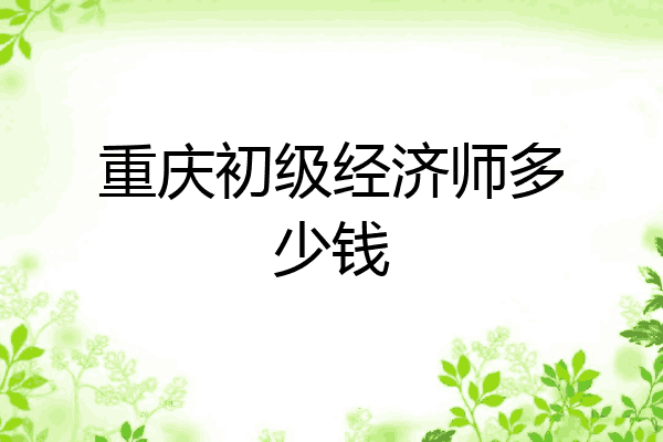 重庆初级经济师多少钱