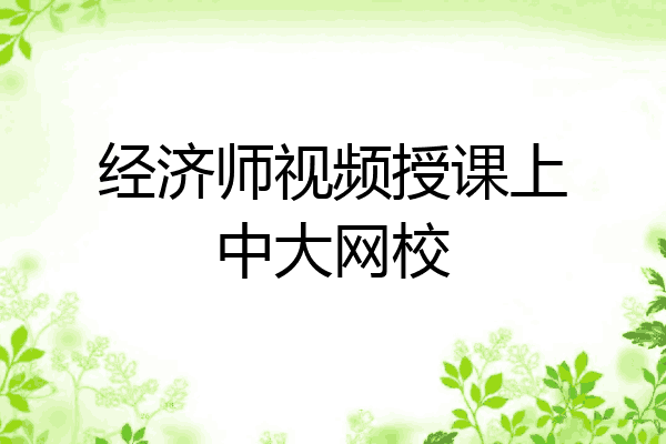 经济师视频授课上中大网校