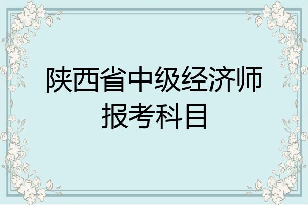 陕西省中级经济师报考科目