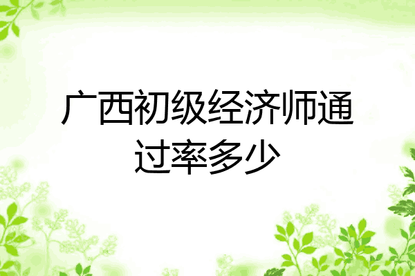 广西初级经济师通过率多少