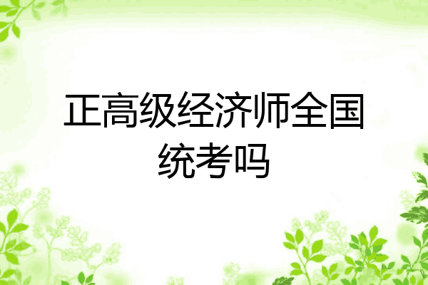 正高级经济师全国统考吗