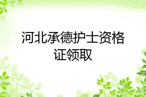 河北承德护士资格证领取