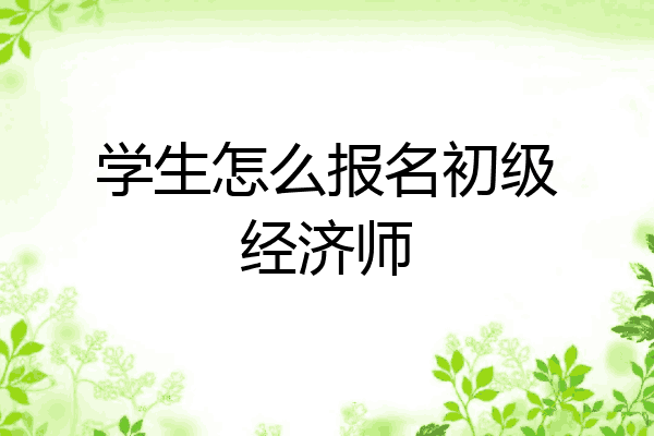 学生怎么报名初级经济师