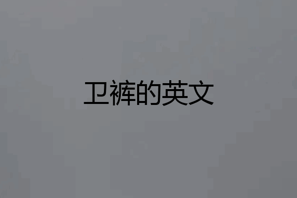 卫裤的英文