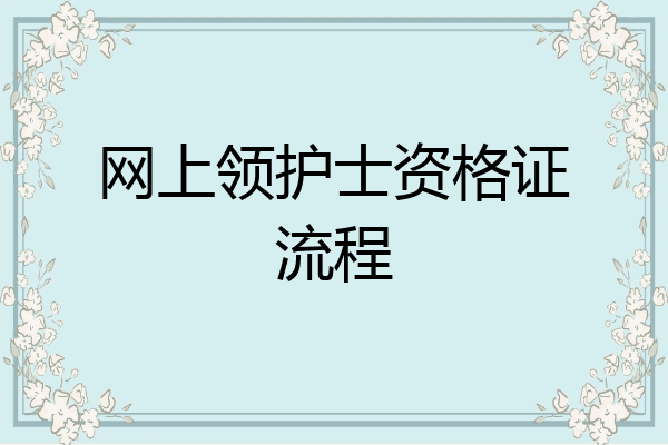 网上领护士资格证流程