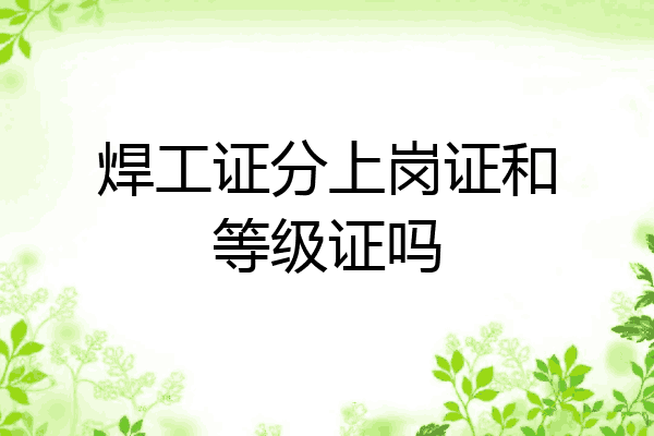 焊工证分上岗证和等级证吗