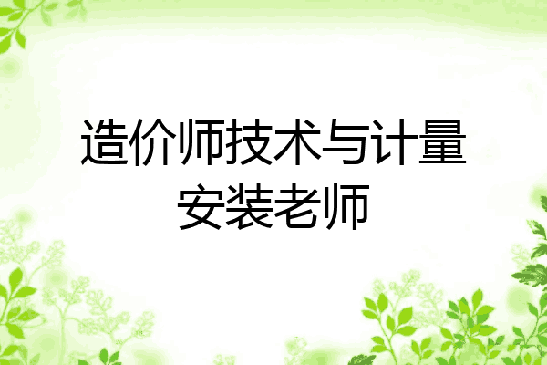 造价师技术与计量安装老师