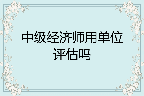 中级经济师用单位评估吗