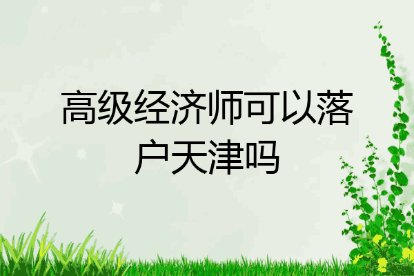 高级经济师可以落户天津吗