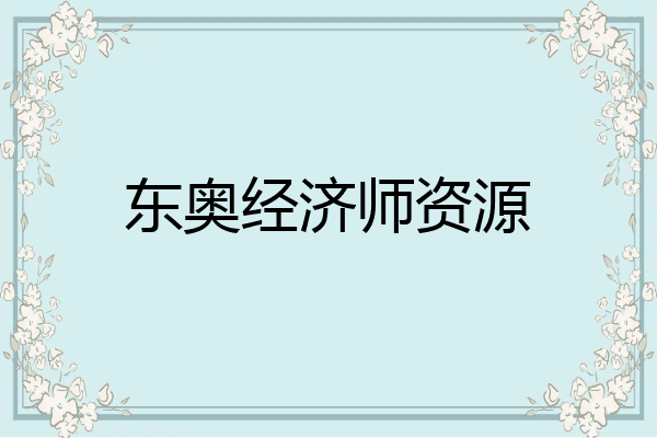东奥经济师资源