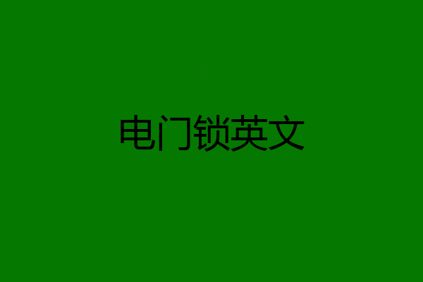 电门锁英文