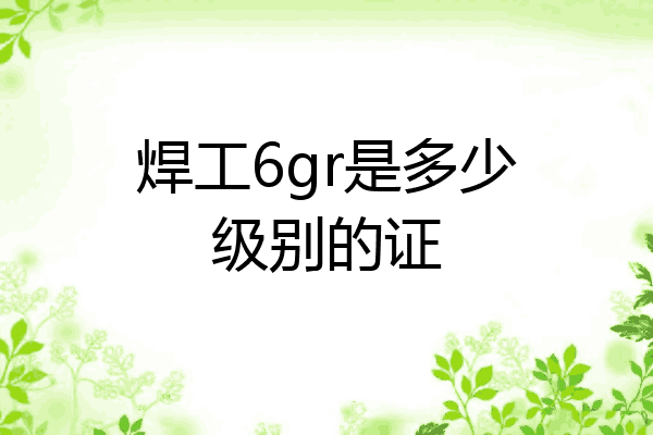 焊工6gr是多少级别的证