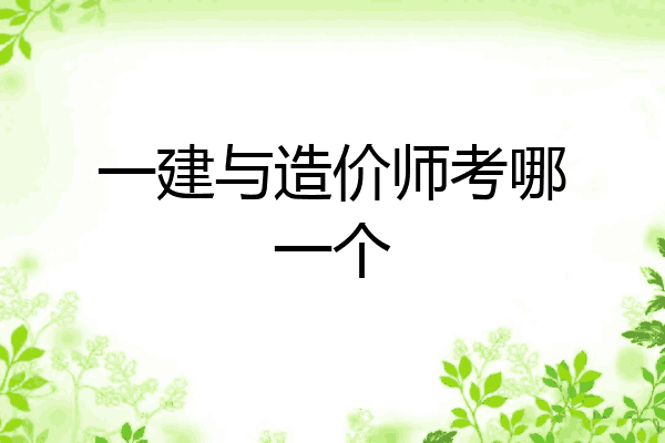 一建与造价师考哪一个