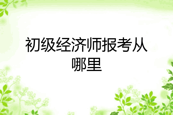 初级经济师报考从哪里
