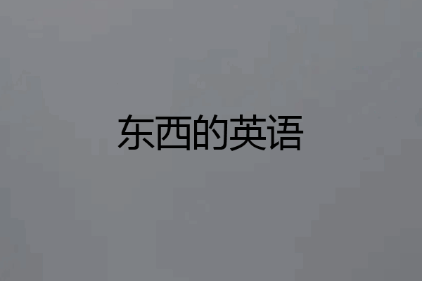 东西的英语