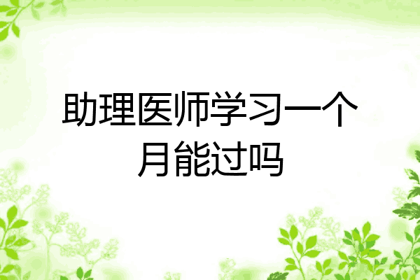 助理医师学习一个月能过吗