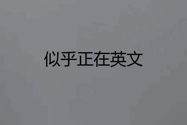 似乎正在英文