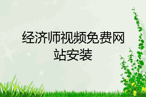 经济师视频免费网站安装