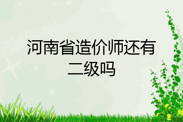 河南省造价师还有二级吗