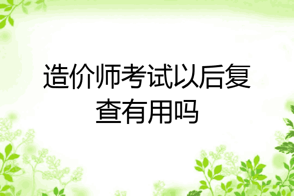 造价师考试以后复查有用吗