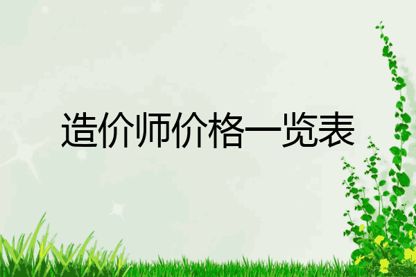 造价师价格一览表