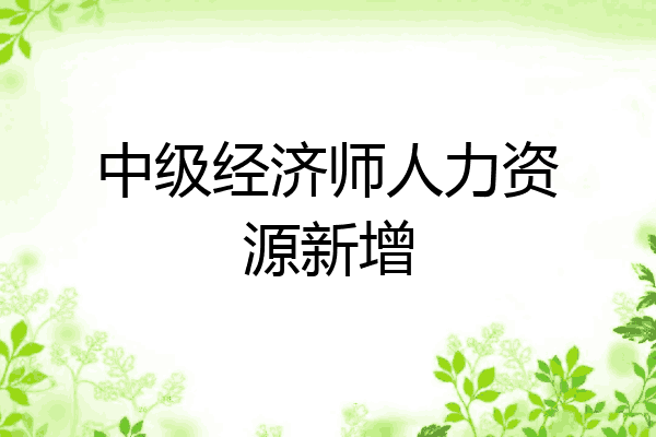 中级经济师人力资源新增