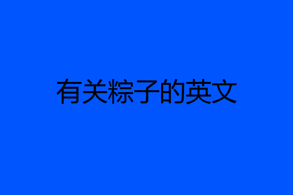 有关粽子的英文